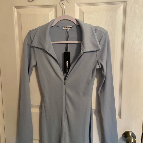 Ashley Rib Jumpsuit Blue - Picture 2 of 2